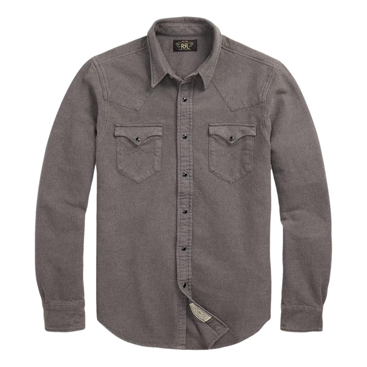 Slim Fit Chamois Western Shirt Heather Gray - Shirts