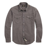 Slim Fit Chamois Western Shirt Heather Gray - Shirts