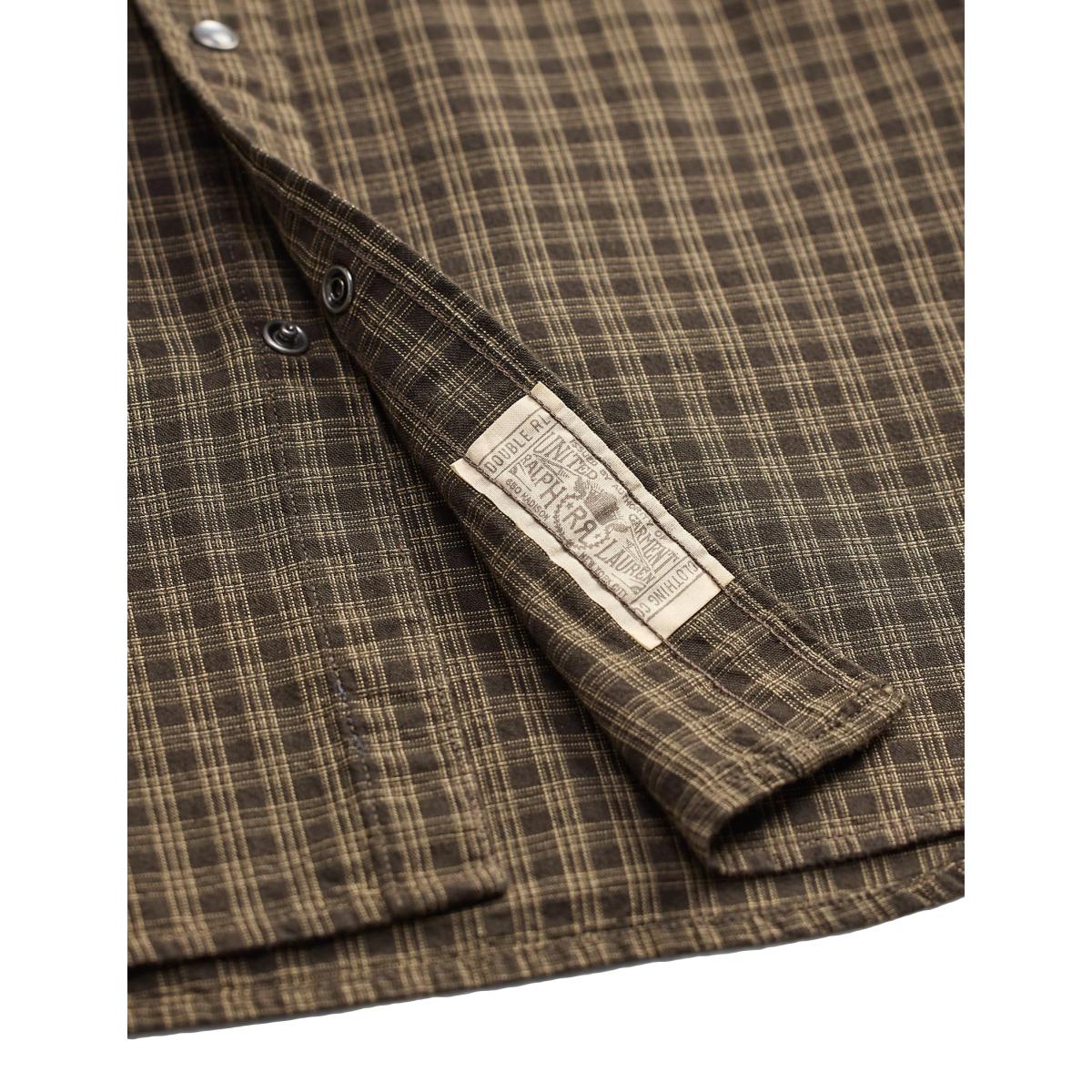Slim Fit Checked Western Shirt Brown Tan - Shirt