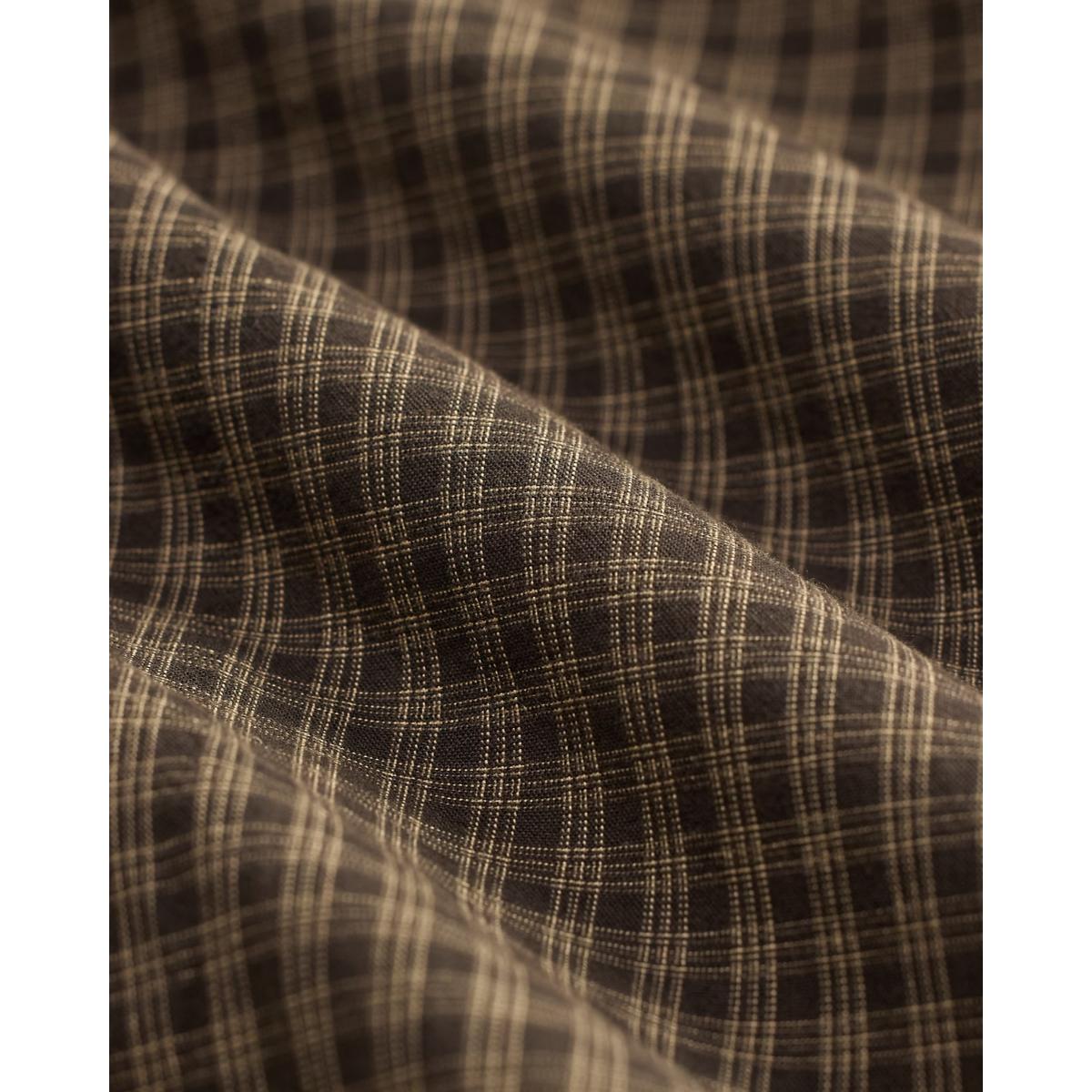 Slim Fit Checked Western Shirt Brown Tan - Shirt