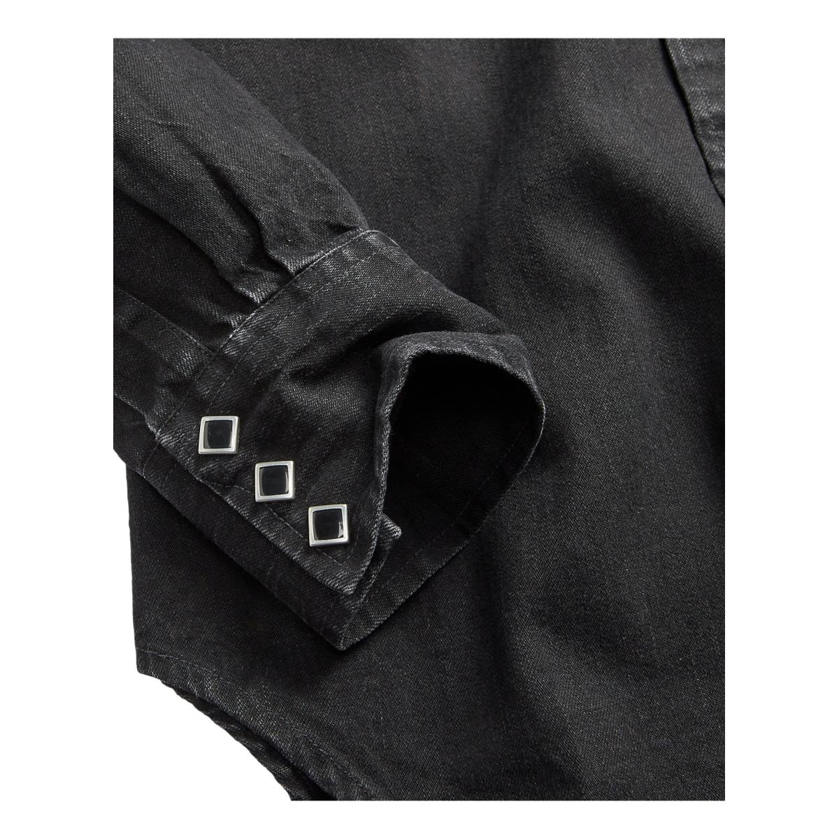 Slim Fit Denim Western Shirt Black - Shirt