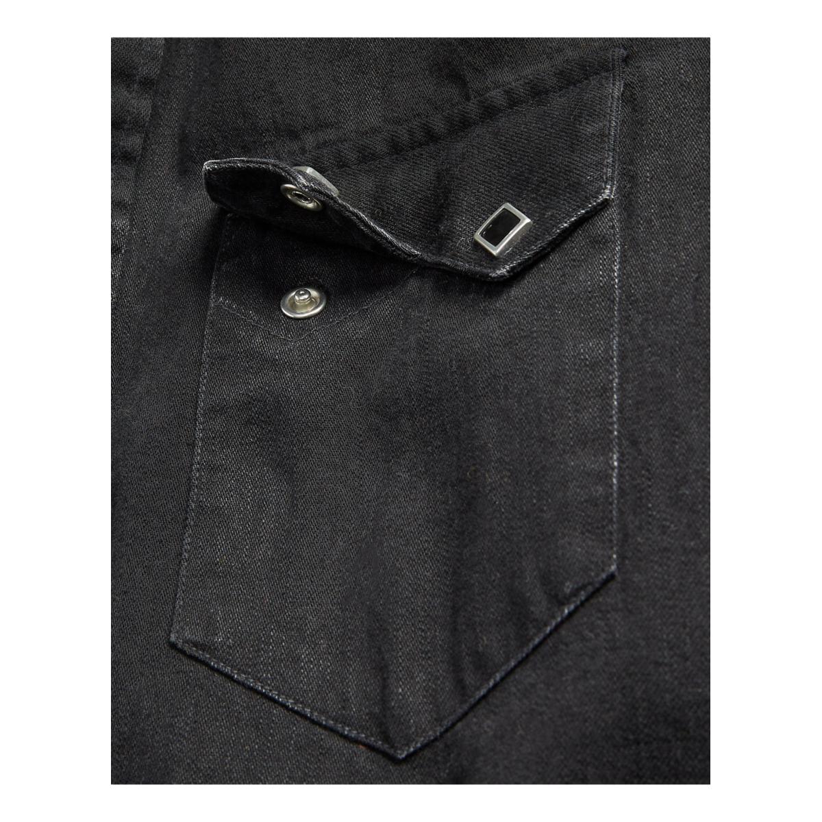 Slim Fit Denim Western Shirt Black - Shirt