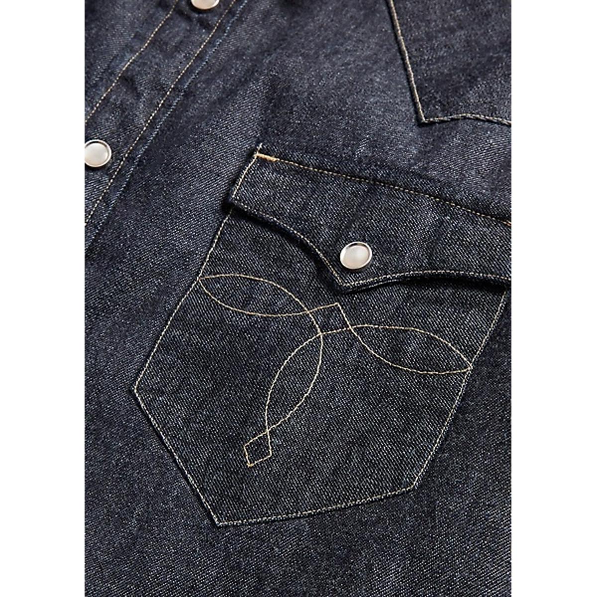 Slim Fit Denim Western Shirt Rinse - Shirt