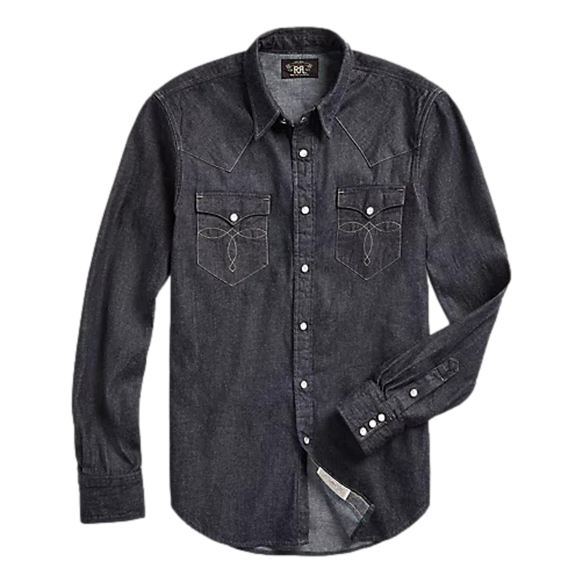 Slim Fit Denim Western Shirt Rinse - Shirt