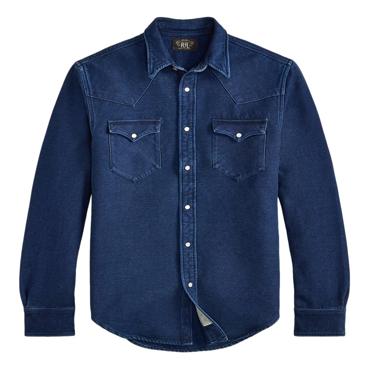 Slim Fit Indigo Chamois Western Shirt Western Shirt