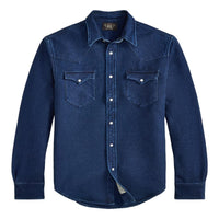 Slim Fit Indigo Chamois Western Shirt Western Shirt