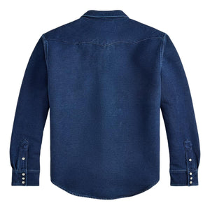 Slim Fit Indigo Chamois Western Shirt Western Shirt