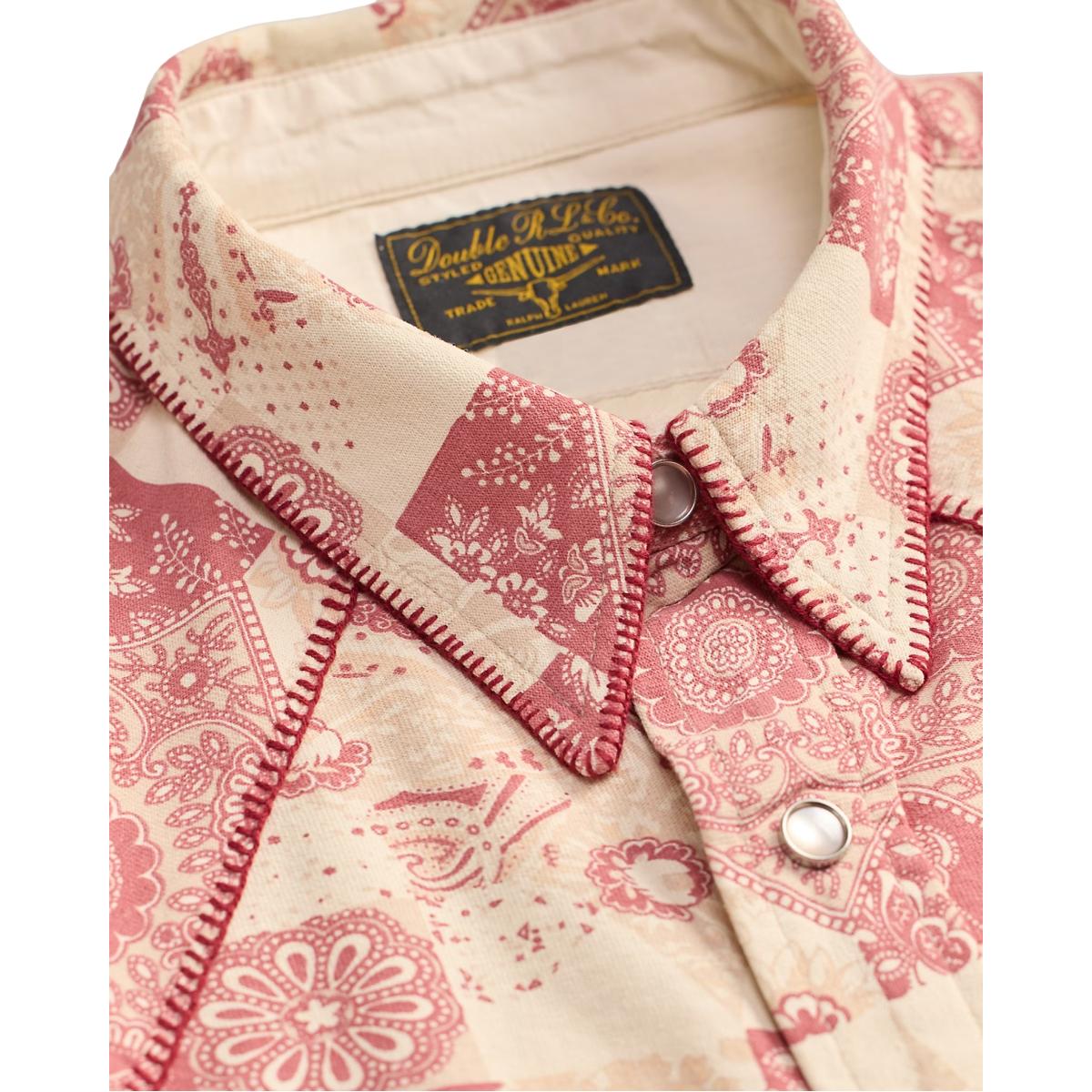 Slim Fit Jersey Western Shirt Red Multi - Shirt
