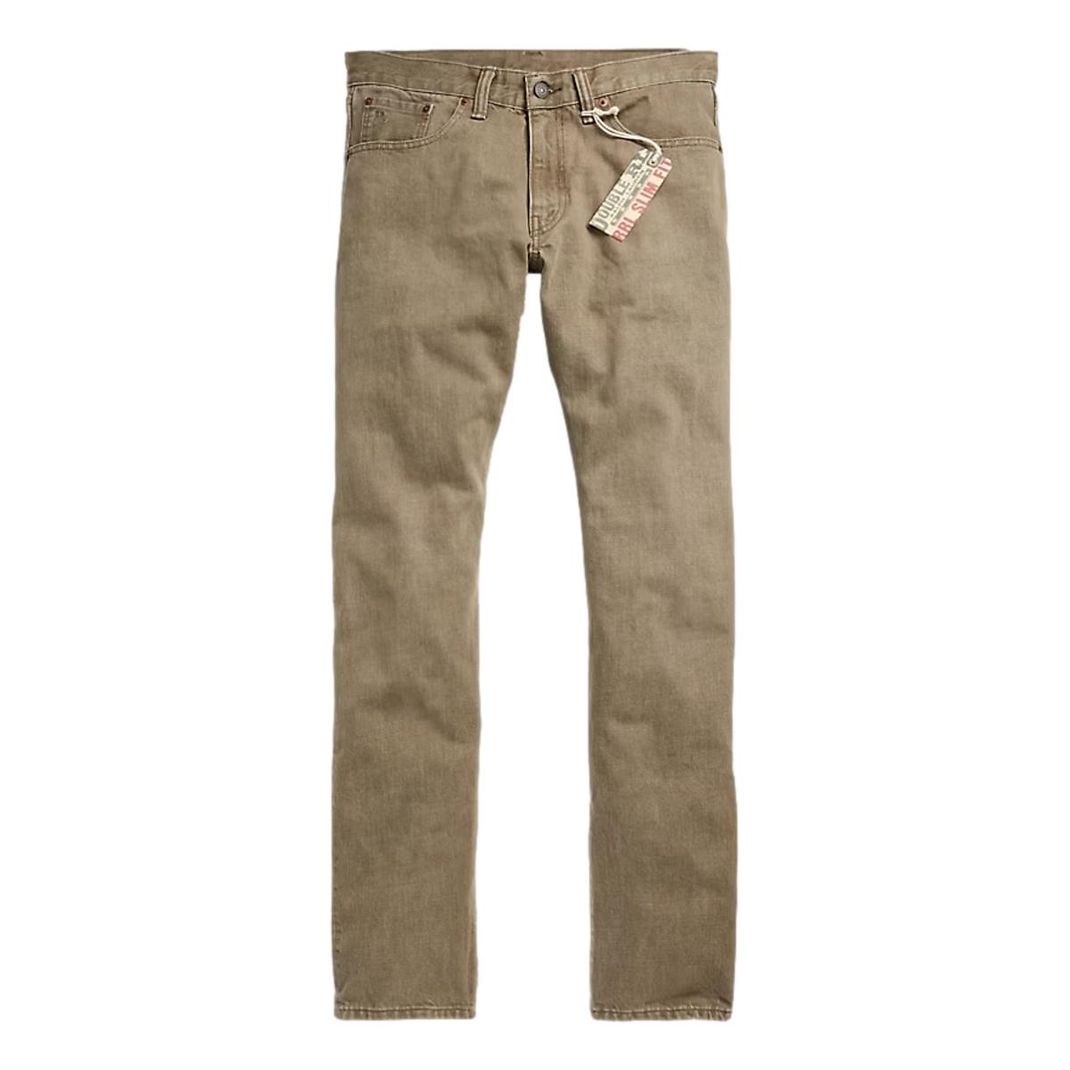 Slim Fit Olive Jean - Denim