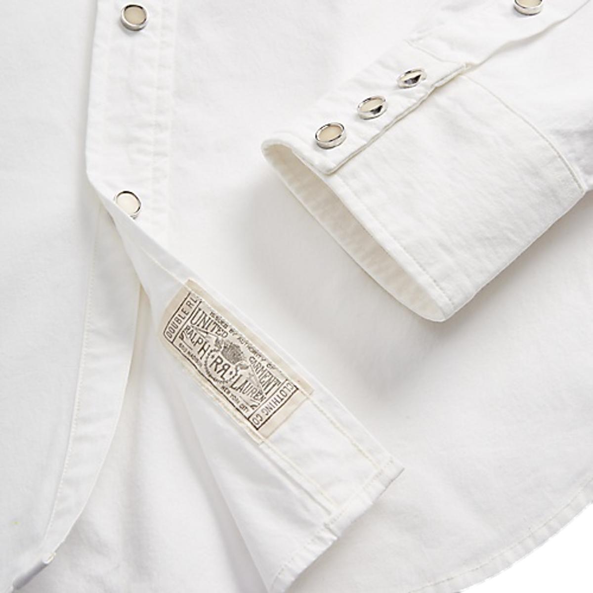 RRL Slim Fit Poplin Western Shirt White - MILWORKS RRL Slim Fit Poplin Western Shirt White - MILWORKS