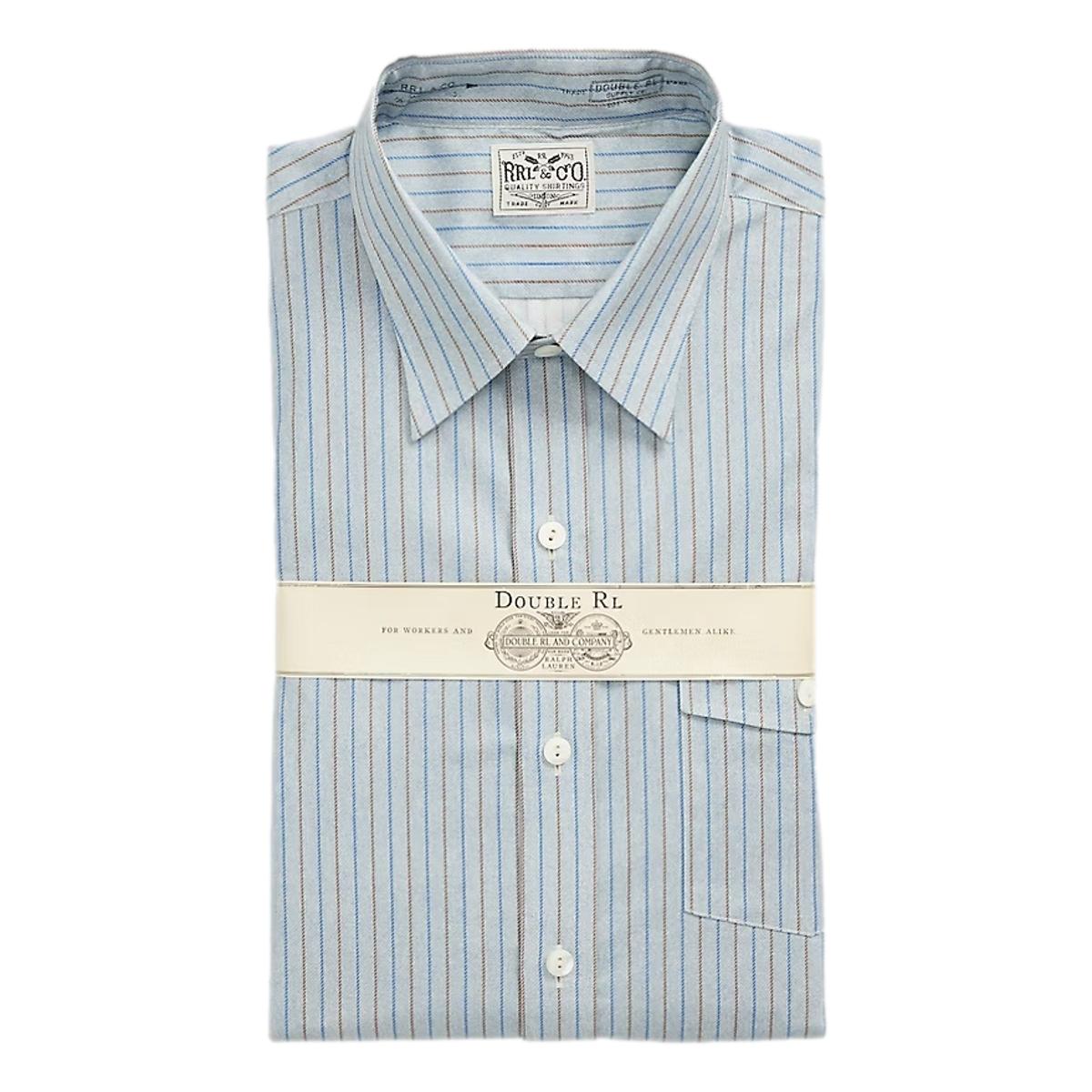 Slim Fit Stripe-Print Woven Shirt Blue Stripe - Shirts
