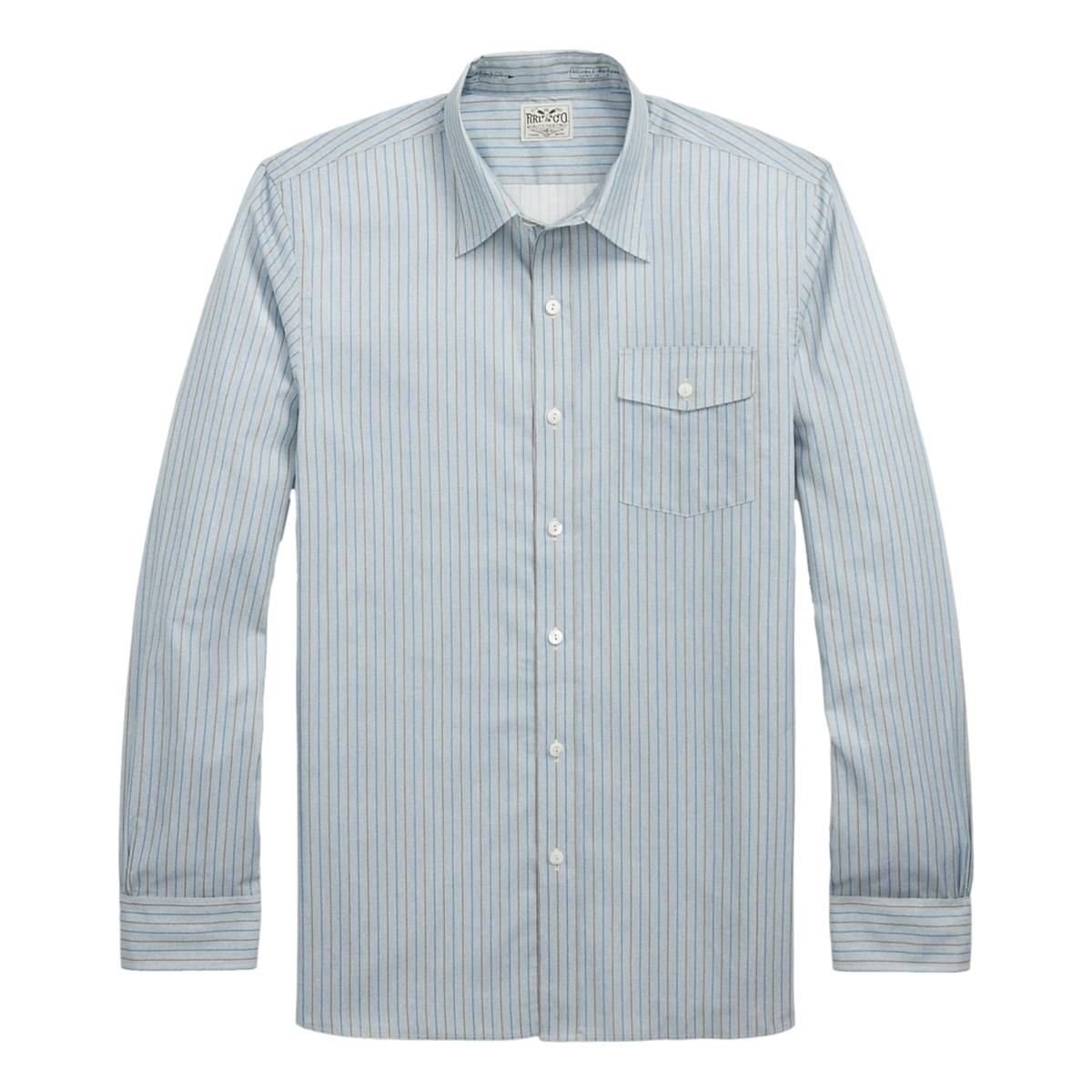 Slim Fit Stripe-Print Woven Shirt Blue Stripe - Shirts