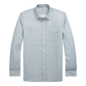 Slim Fit Stripe-Print Woven Shirt Blue Stripe - Shirts