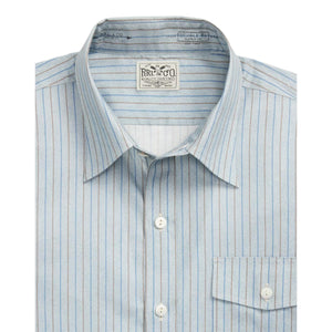 Slim Fit Stripe-Print Woven Shirt Blue Stripe - Shirts