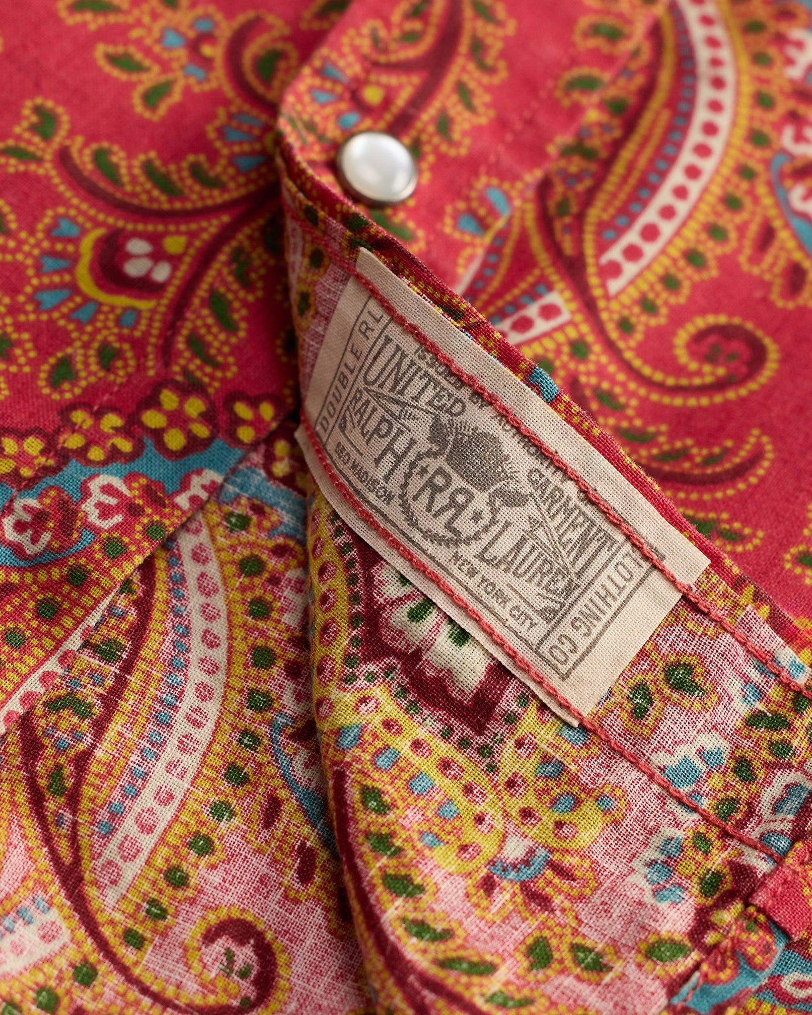 Slim Paisley Linen-Cotton Western Shirt Red Multi - Shirt