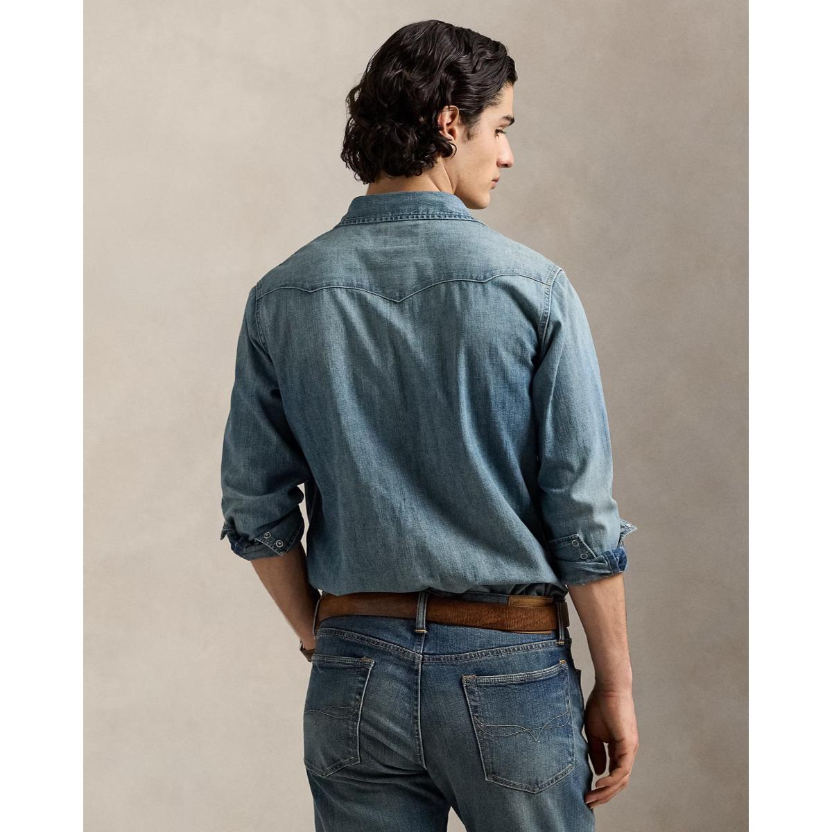 Slub Denim Western Shirt Shirt