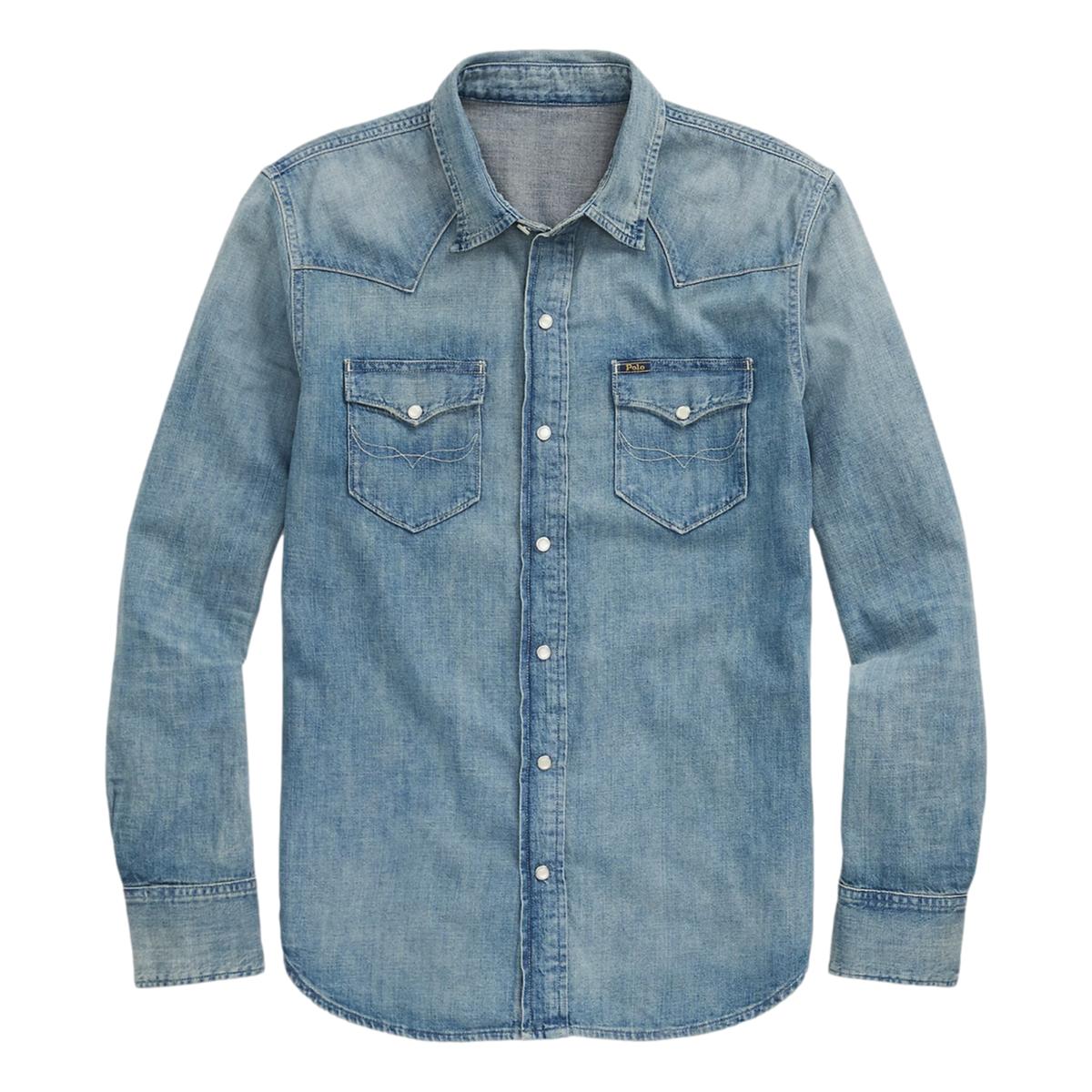 Slub Denim Western Shirt Shirt