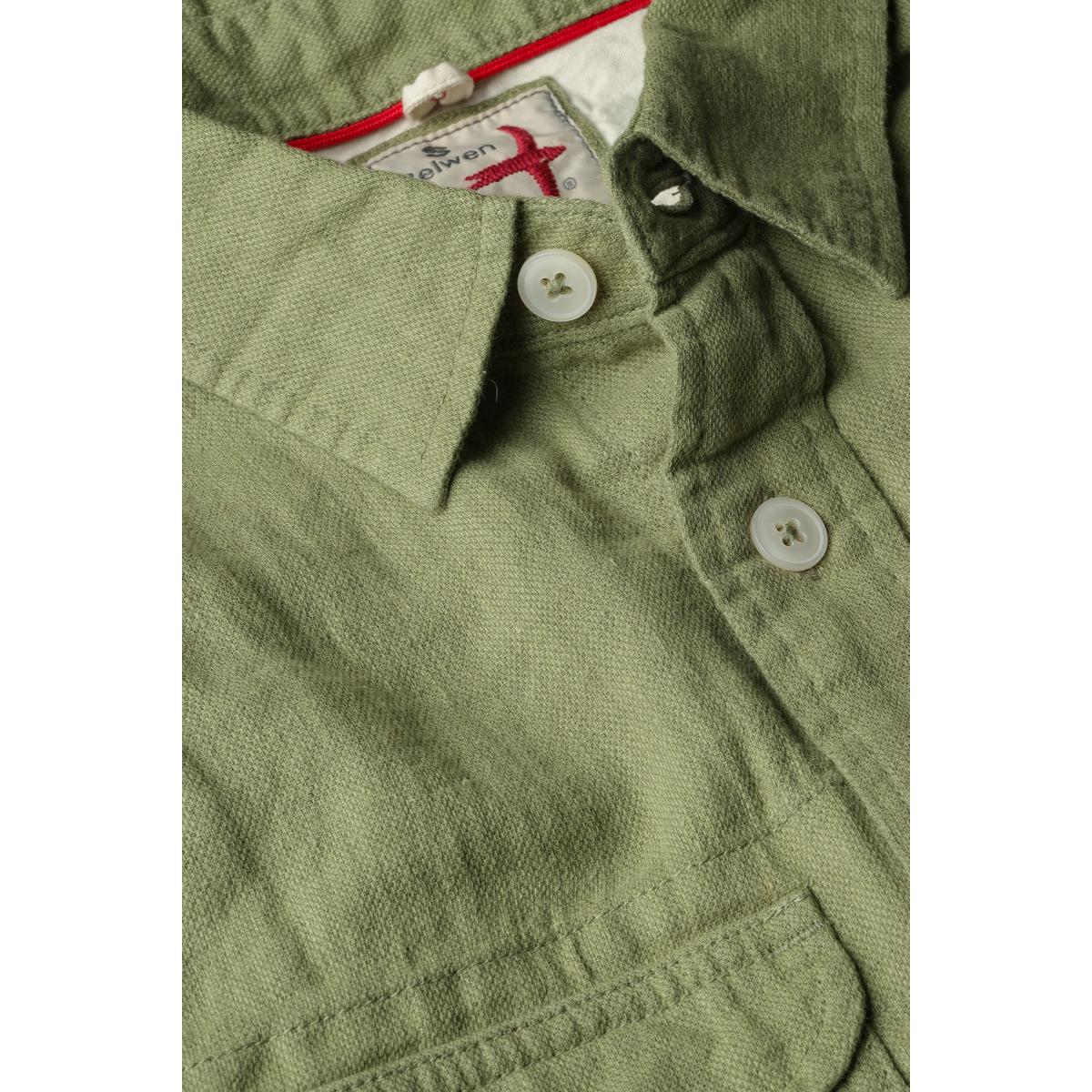 Slub Linen Workshirt Lt Olive - Shirts