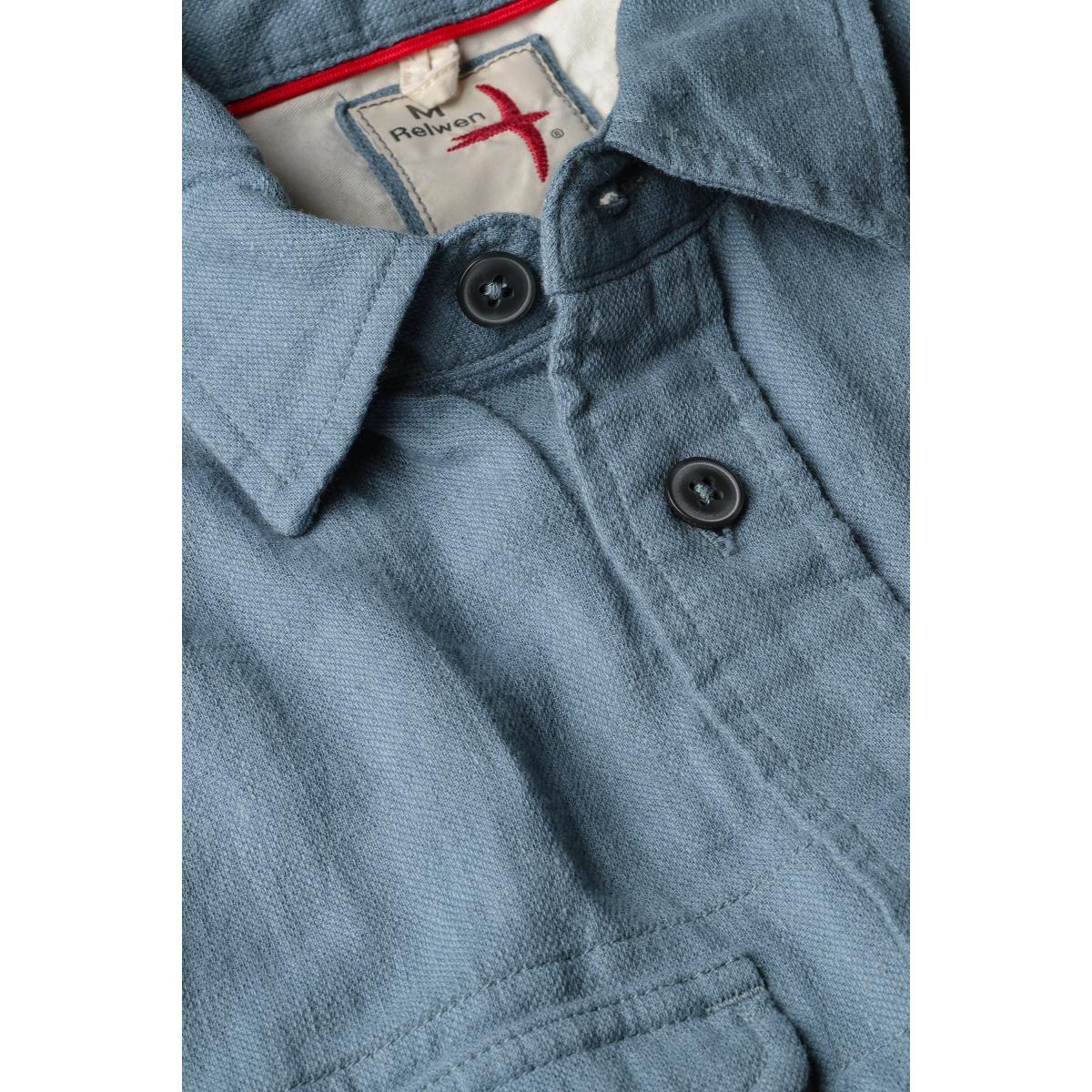Slub Linen Workshirt Marine Fade - Shirts