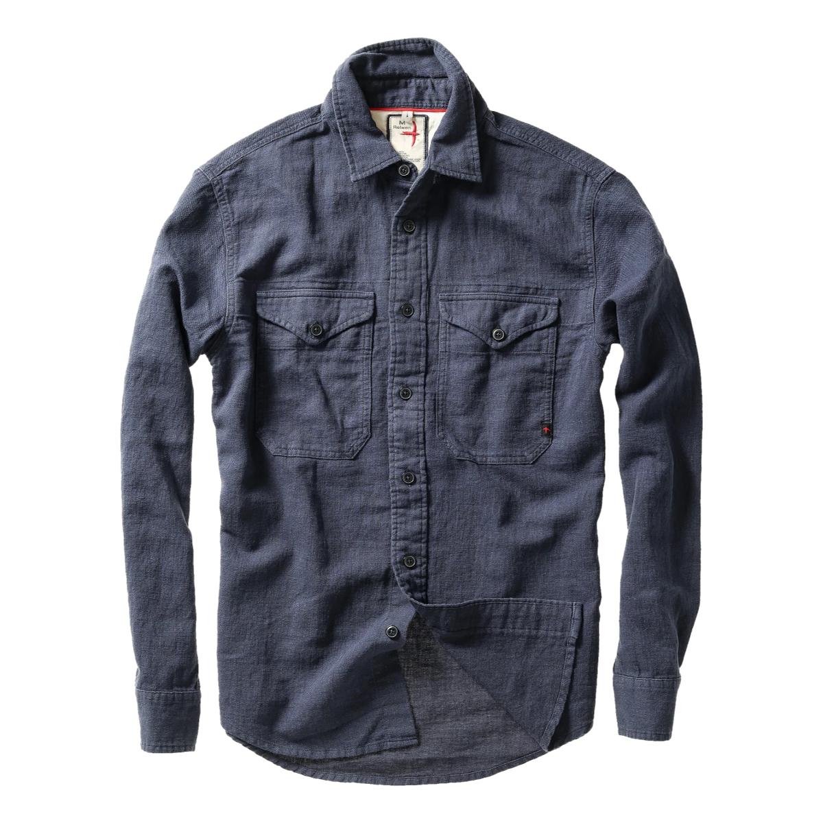 Slub Linen Workshirt Navy - Shirts