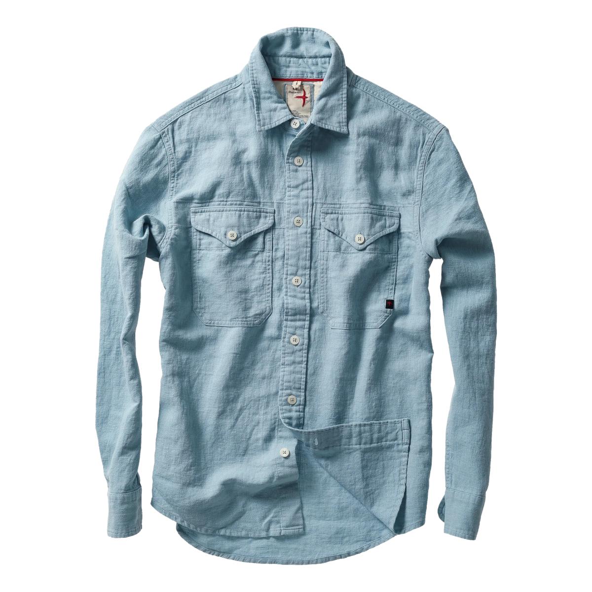 Slub Linen Workshirt Sky Blue - Shirts