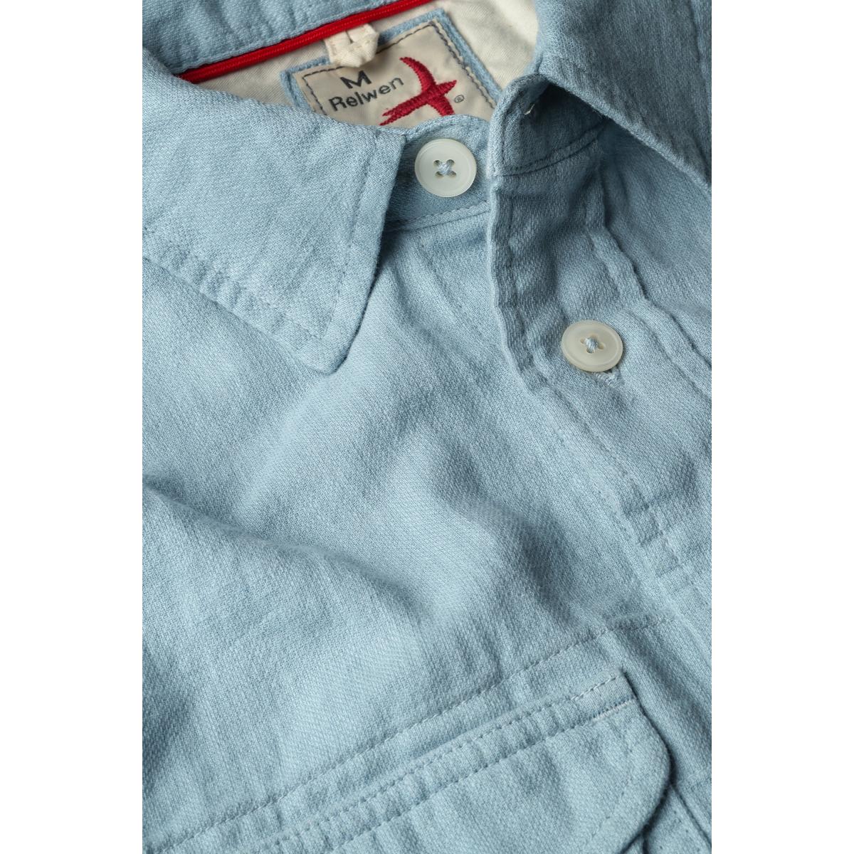 Slub Linen Workshirt Sky Blue - Shirts