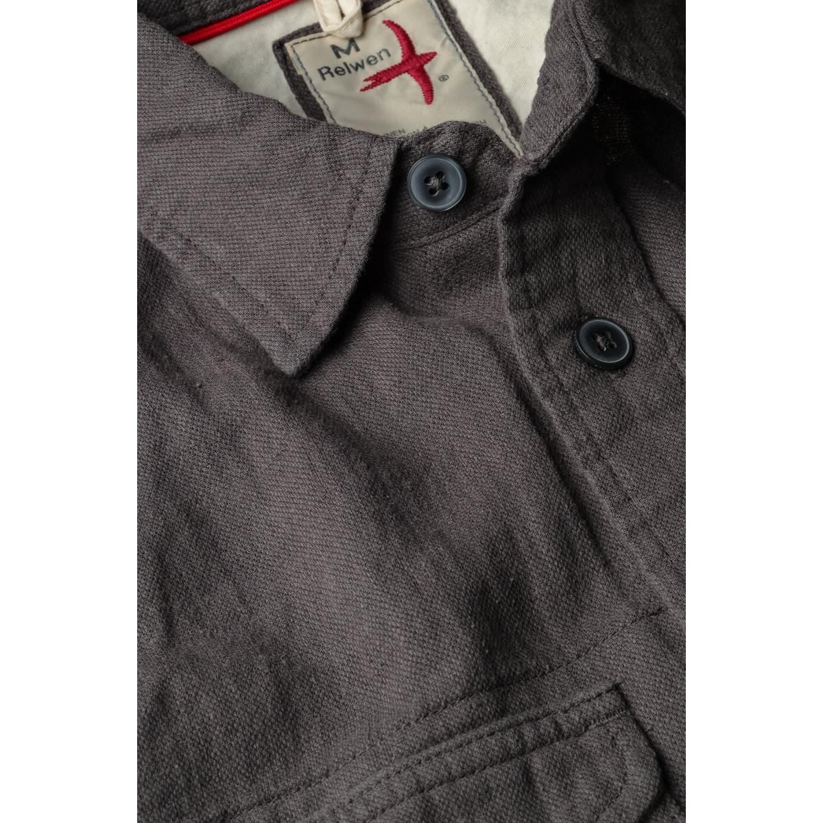 Slub Linen Workshirt Smoke - Shirts