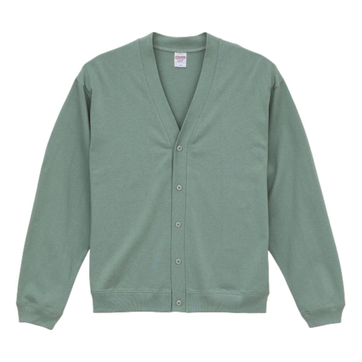 Smokey Green Cotton Cardigan - Cardigan