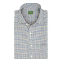 Spread Collar Sport Shirt Peri Sawdust Gingham Brushed