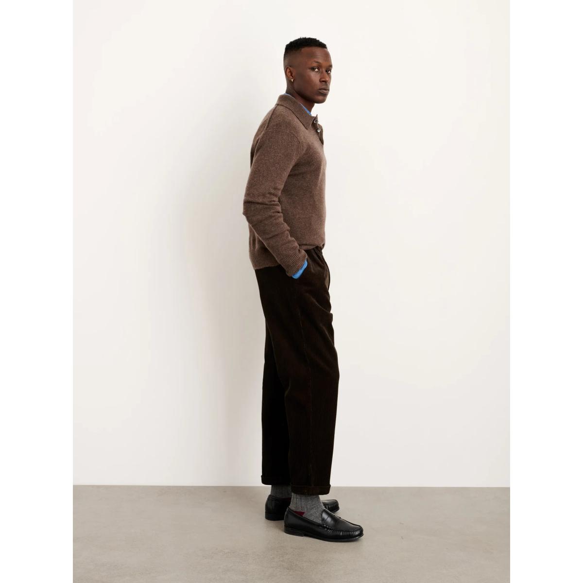 Standard Pleated Pant Chocolate Corduroy - Pants