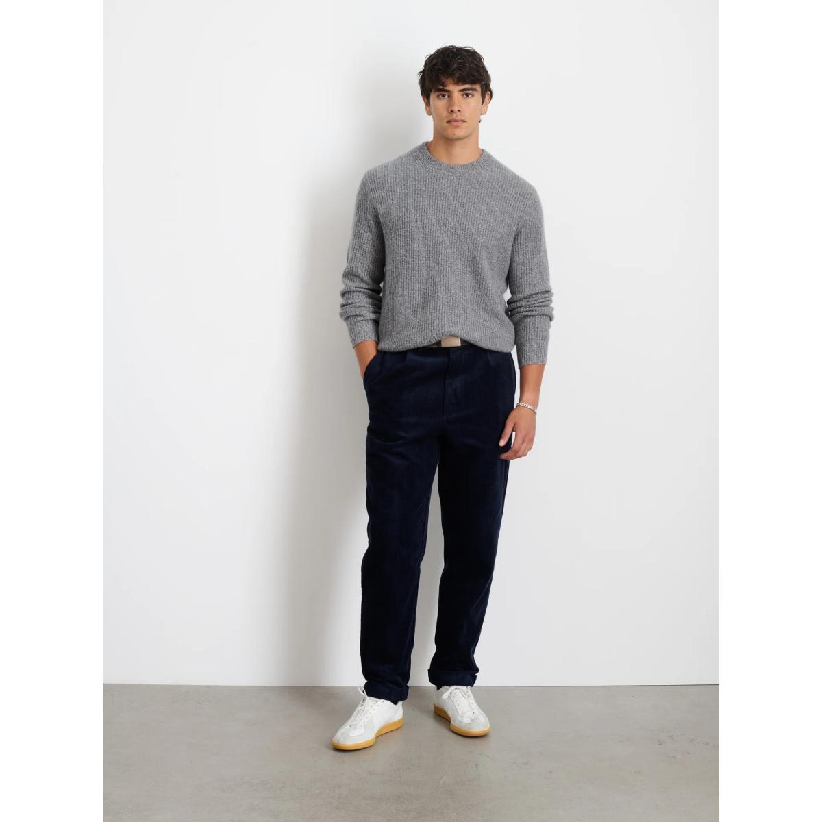 Standard Pleated Pant Dark Navy Corduroy - Pants