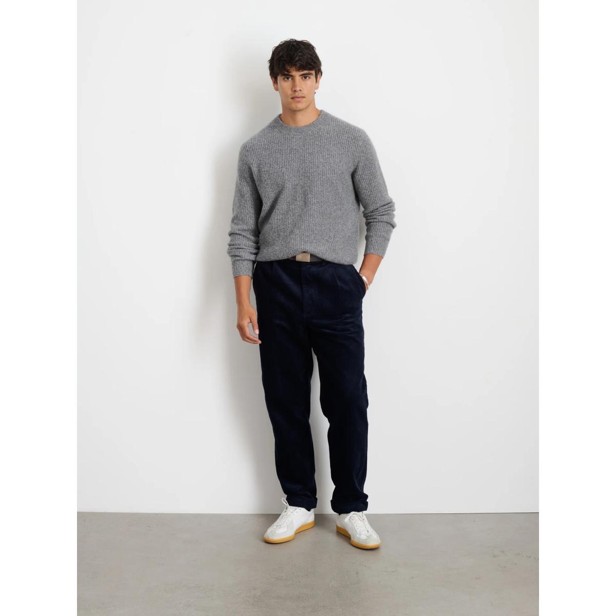 Standard Pleated Pant Dark Navy Corduroy - Pants