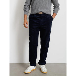 Standard Pleated Pant Dark Navy Corduroy - Pants