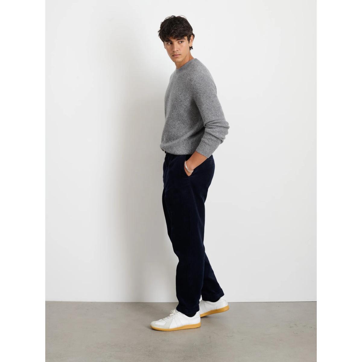 Standard Pleated Pant Dark Navy Corduroy - Pants