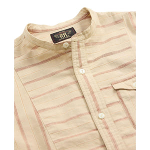 Striped Dobby Workshirt Beige Multi - Shirts