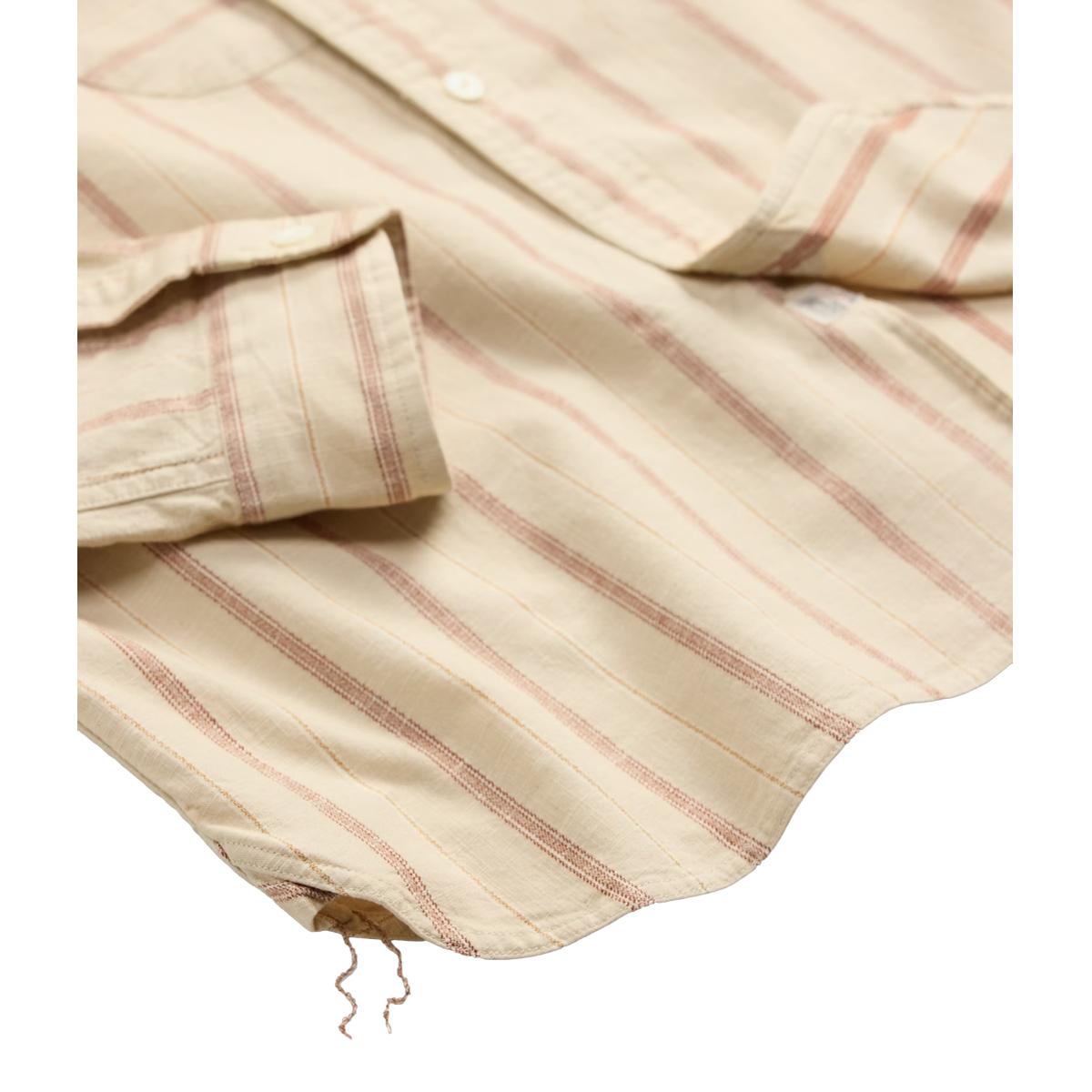 Striped Dobby Workshirt Beige Multi - Shirts