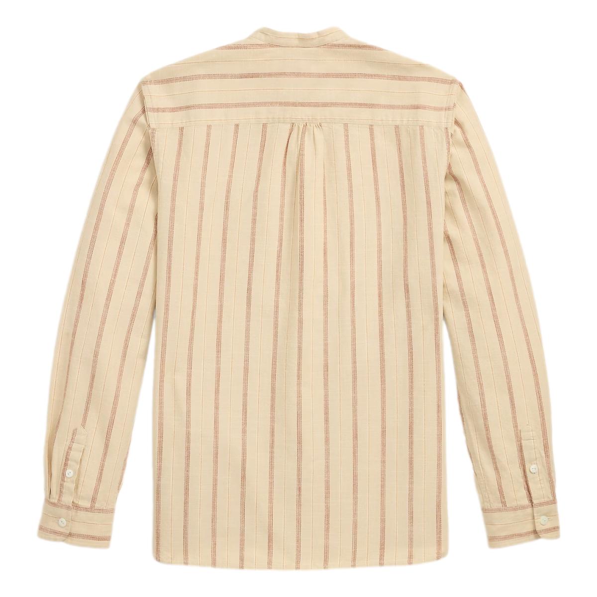 Striped Dobby Workshirt Beige Multi - Shirts