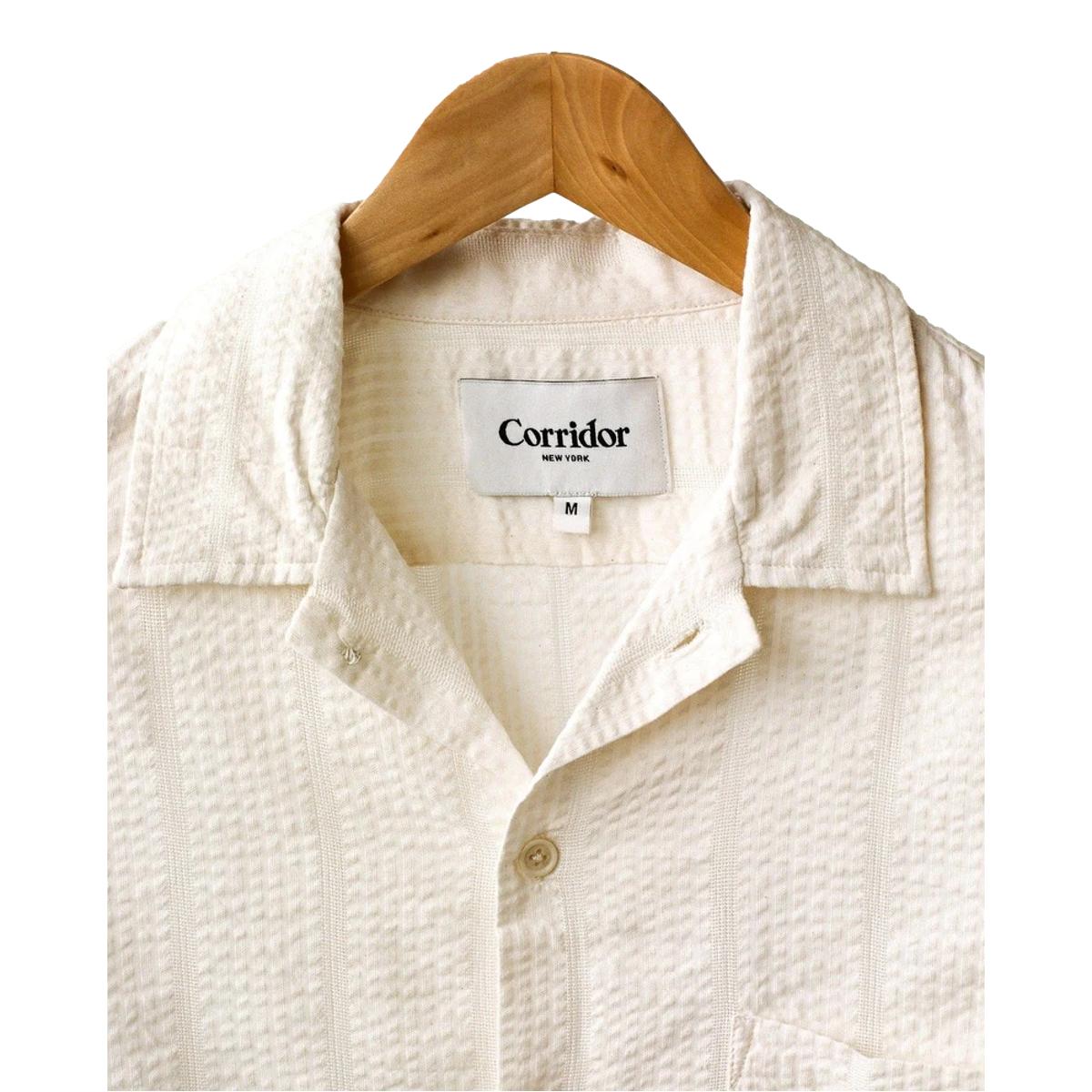 Striped Seersucker Short Sleeve White - Shirt