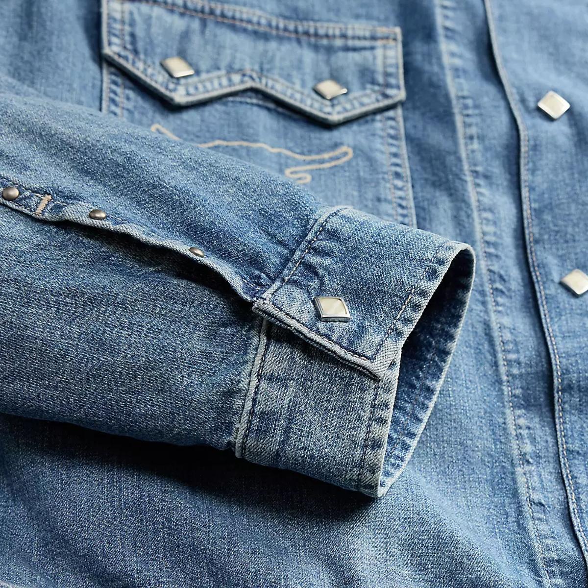 Studded Indigo Denim Jacket Dillon Wash - Shirt Jacket