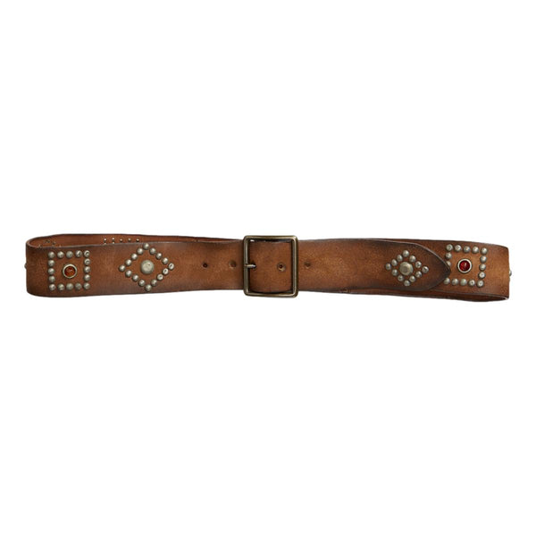 RRL Studded Roughout Leather Belt Light Brown - MILWORKS