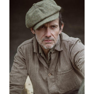 Suede-Patch Herringbone Workshirt Brown Multi - Shirts