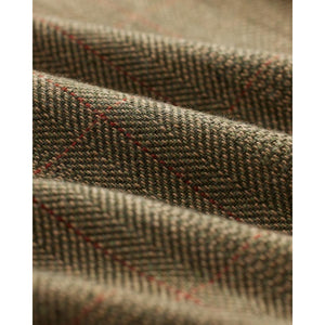 Suede-Patch Herringbone Workshirt Brown Multi - Shirts