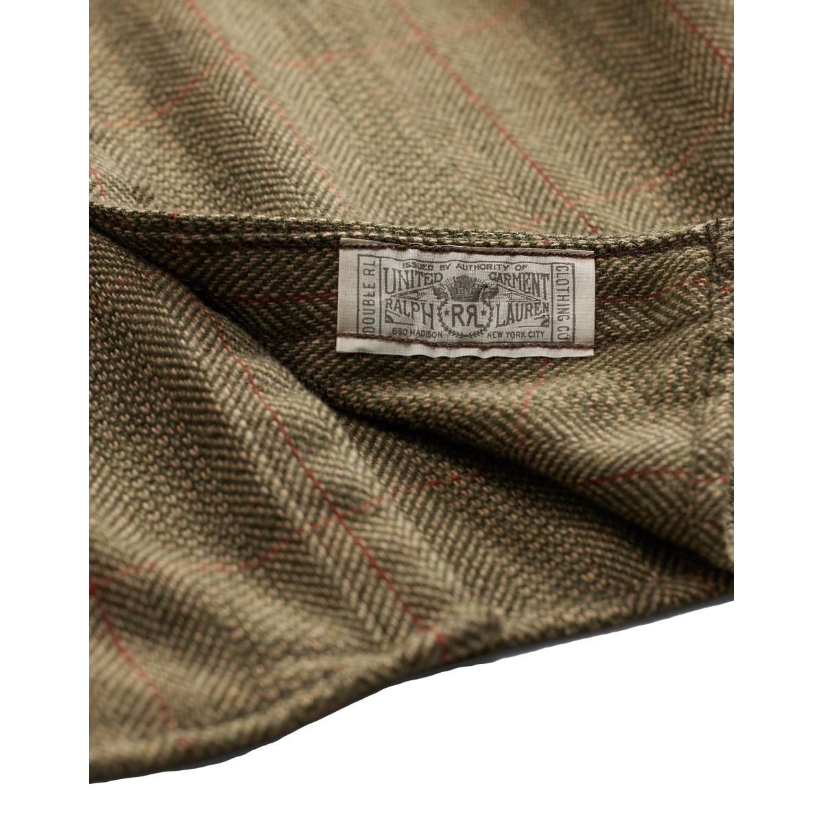 Suede-Patch Herringbone Workshirt Brown Multi - Shirts