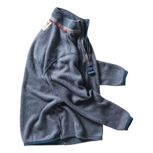 Terry Snap-Zip Mock Cadet Navy - Fleece