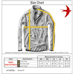 Terry Snap-Zip Mock Cadet Navy - Fleece