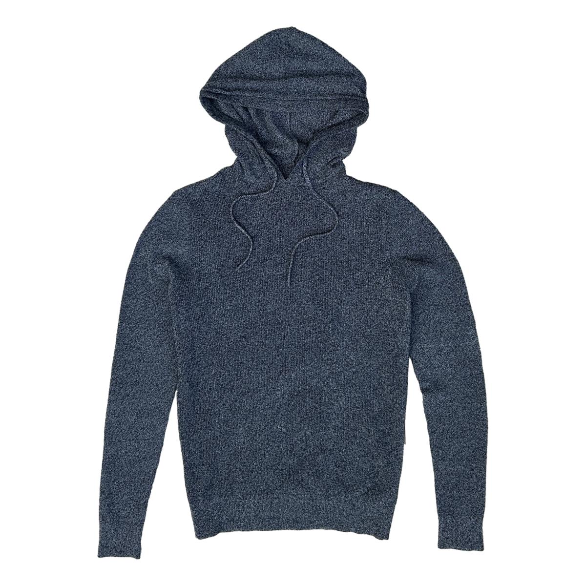 Textured Cotton Blend Hooded Sweater Charcoal - hooded