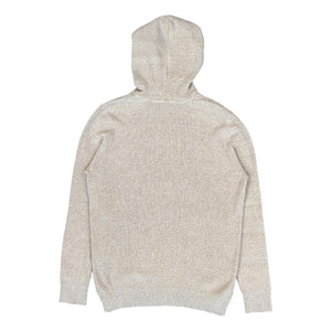 Textured Cotton Blend Hooded Sweater Oatmeal - hooded
