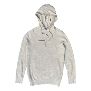 Textured Cotton Blend Hooded Sweater Oatmeal - hooded