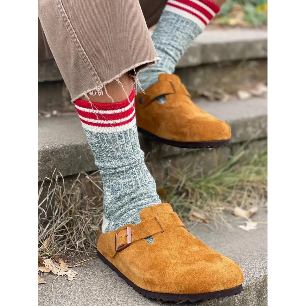 The Melvich Slub Crew Length Socks - Socks