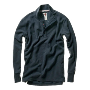 Thermal Button Mock Navy - Pullover